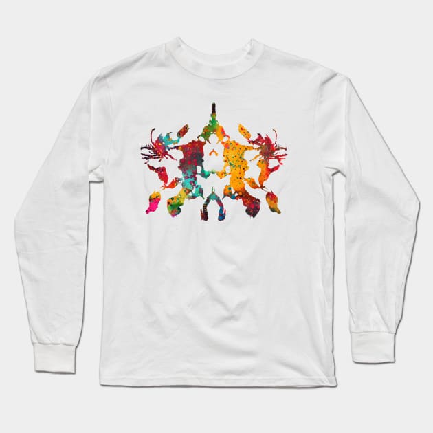 Rorschach inkblot test Long Sleeve T-Shirt by erzebeth